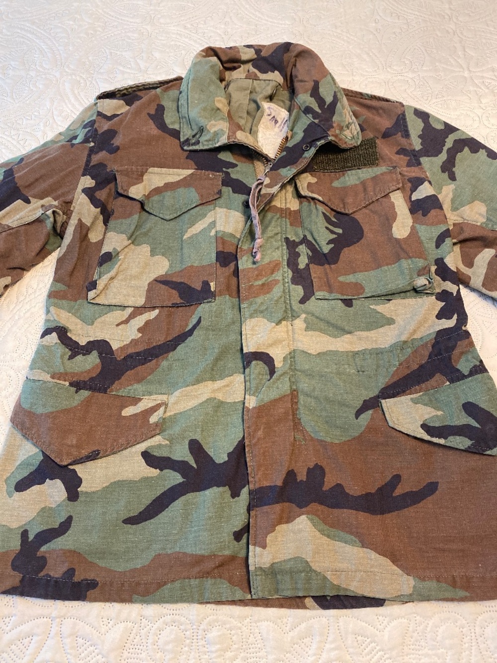 Vintage Heavy Duty Camo Utility Army Jacket Size Small